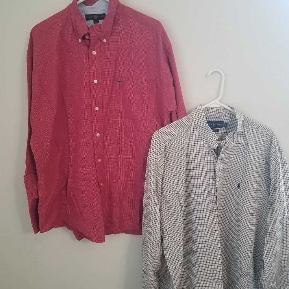 2 button downs Ralph and Tommy